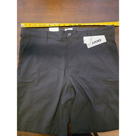 DKNY MENS BLACK CASUAL CARGO TECH DESIGNER STRETCH ZIP POCKET SHORTS SIZE 36 NWT - Picture 7 of 7